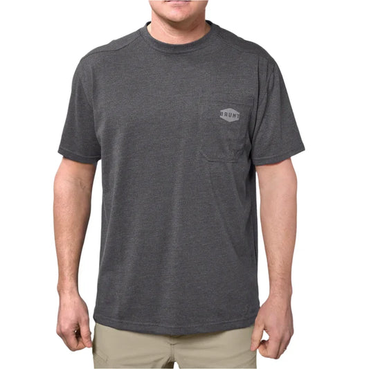 BRUNT Martin short-sleeve pocket work t-shirt in dark grey heather, available in big and tall sizes