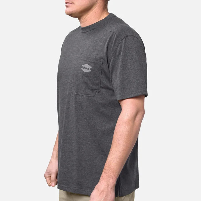 BRUNT Martin short-sleeve pocket work t-shirt in dark grey heather, alternate product view
