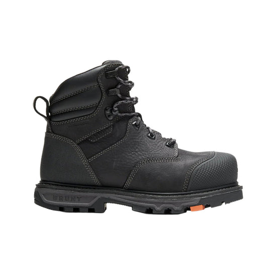 BRUNT Mulder welted waterproof composite toe work boot in black full grain leather