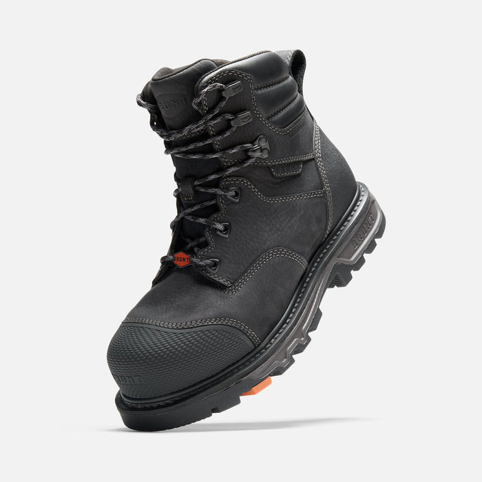 BRUNT Mulder welted composite toe work boot in black, EH rated with a 90 degree heel