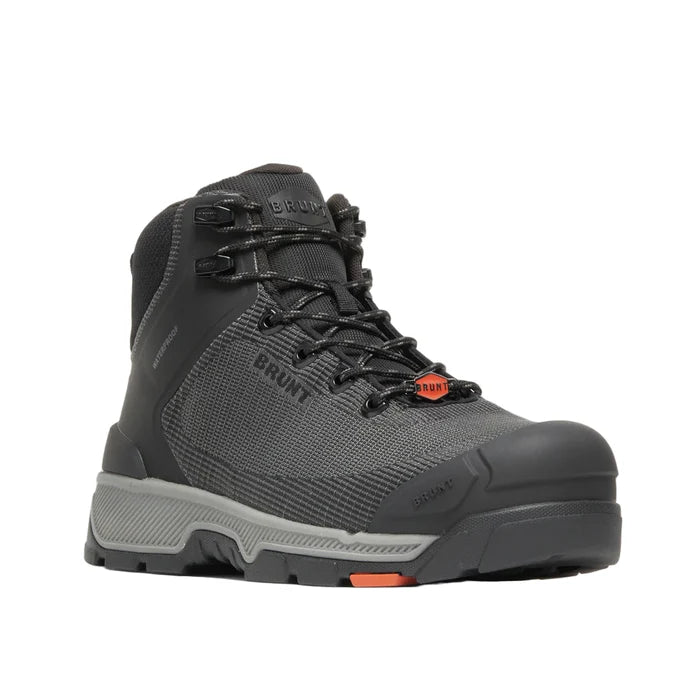 BRUNT Ryng 6 inch waterproof composite toe work boot in black, right side view
