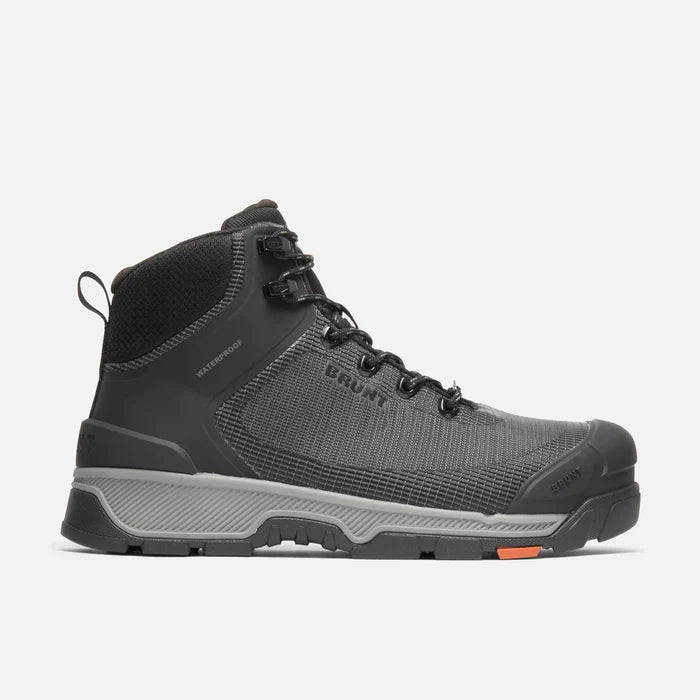 BRUNT Ryng 6 inch waterproof composite toe work boot in black, alternate right side view