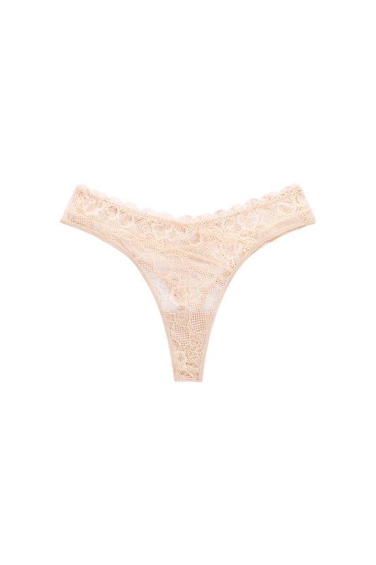 kant lingerie string licht roze