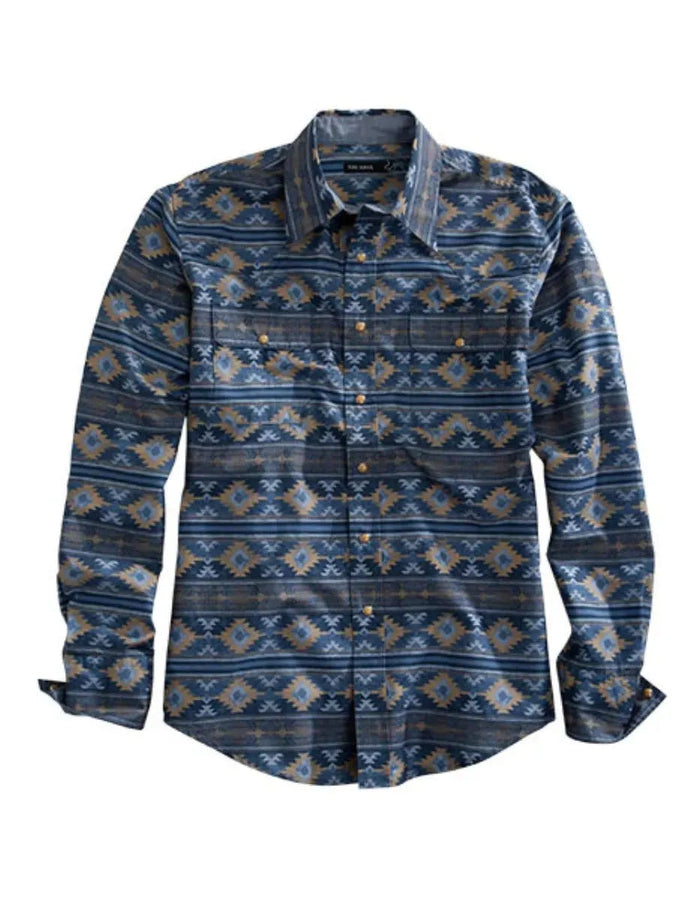 Tin Haul Indigo Aztec Long Sleeve (Grey) - Men's Western Shirt - Hatcountry