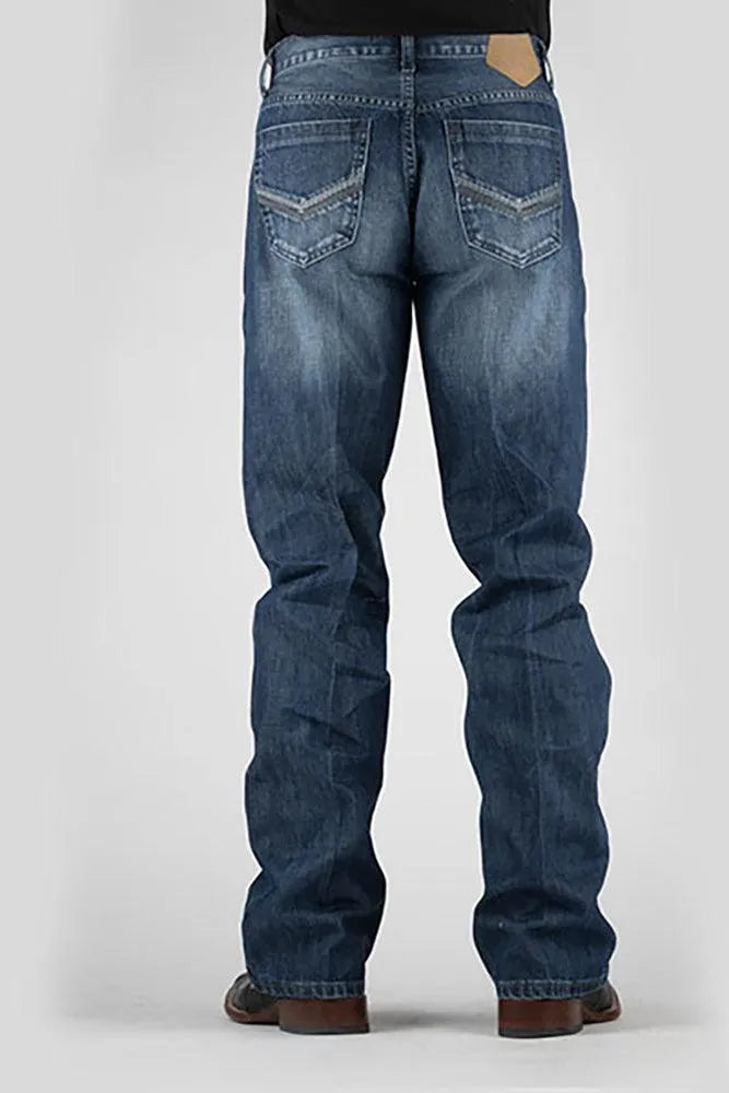 Tin Haul Regular Joe with Grey V Stitch (Dark Wash) - Men's Bootcut Jeans - Hatcountry