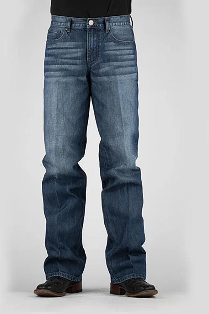 Tin Haul Regular Joe with Grey V Stitch (Dark Wash) - Men's Bootcut Jeans - Hatcountry