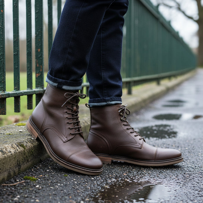 Tintern Leather Lace up Boots - Brown