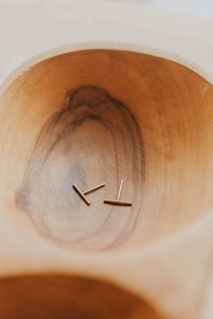 Tiny Bar Studs | 14kt Gold Fill / 6mm