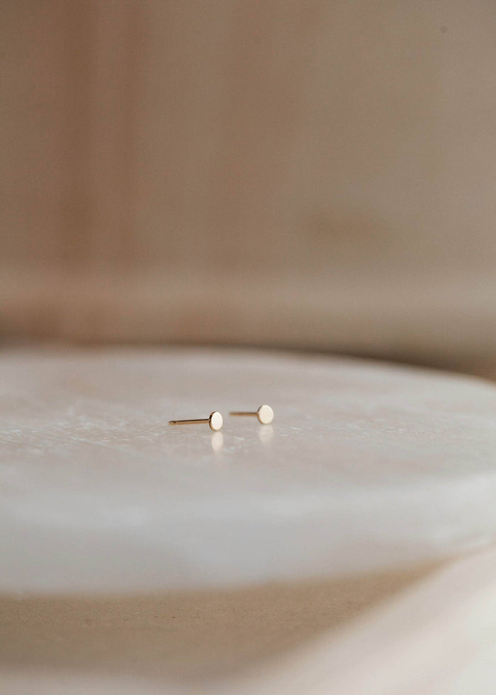 Tiny Dot Studs | 14kt Gold Fill + Sterling Silver