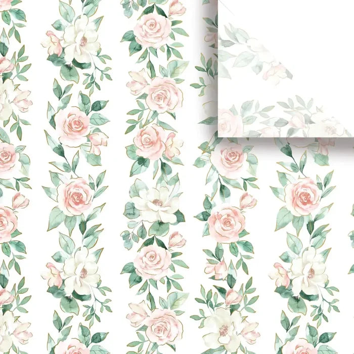 Tissue - Printed - Pink Roses - Retail 6 Pack (24 Sheets)