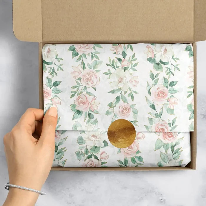 Tissue - Printed - Pink Roses