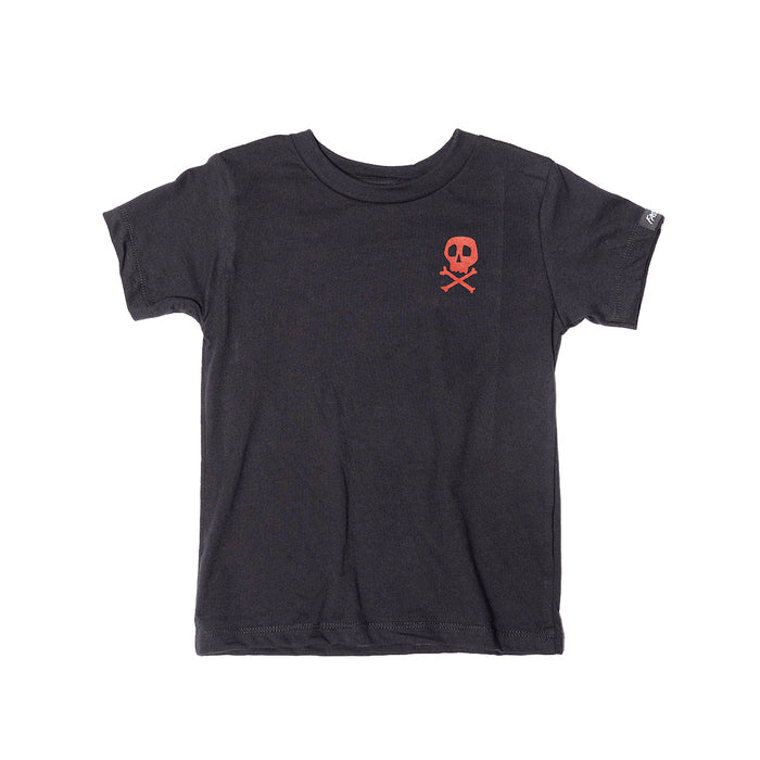 Fasthouse toddler Lost Boys tee in black, back view of the print