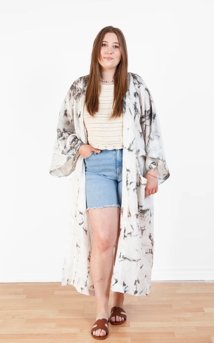 TOFINO THE ECLIPSE TIE DUED LINEN BELTED COVER UP