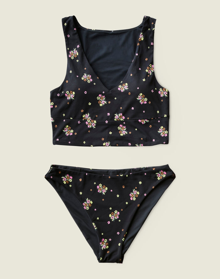 Tofino Top: Black Floret - FINAL SALE