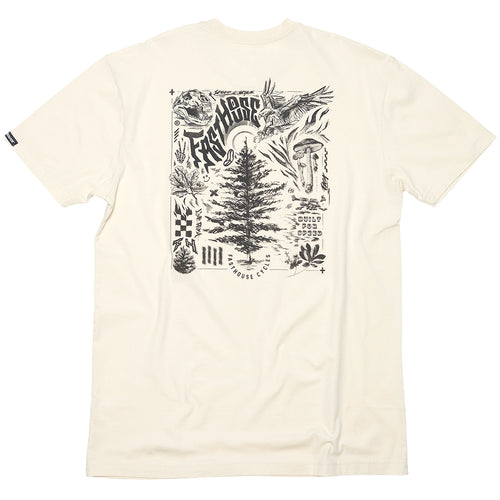 Fasthouse Tomahawk tee in natural, back view of the print