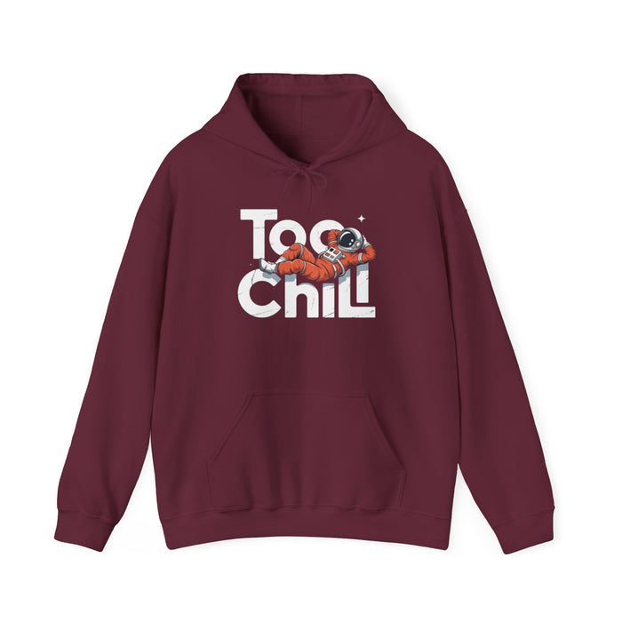 Too Chill Astronaut Hoodie — Retro Space Graphic Pullover