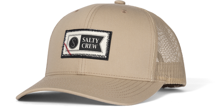 Salty Crew Topstitch retro trucker hat in khaki