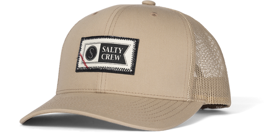 Salty Crew Topstitch retro trucker hat in khaki