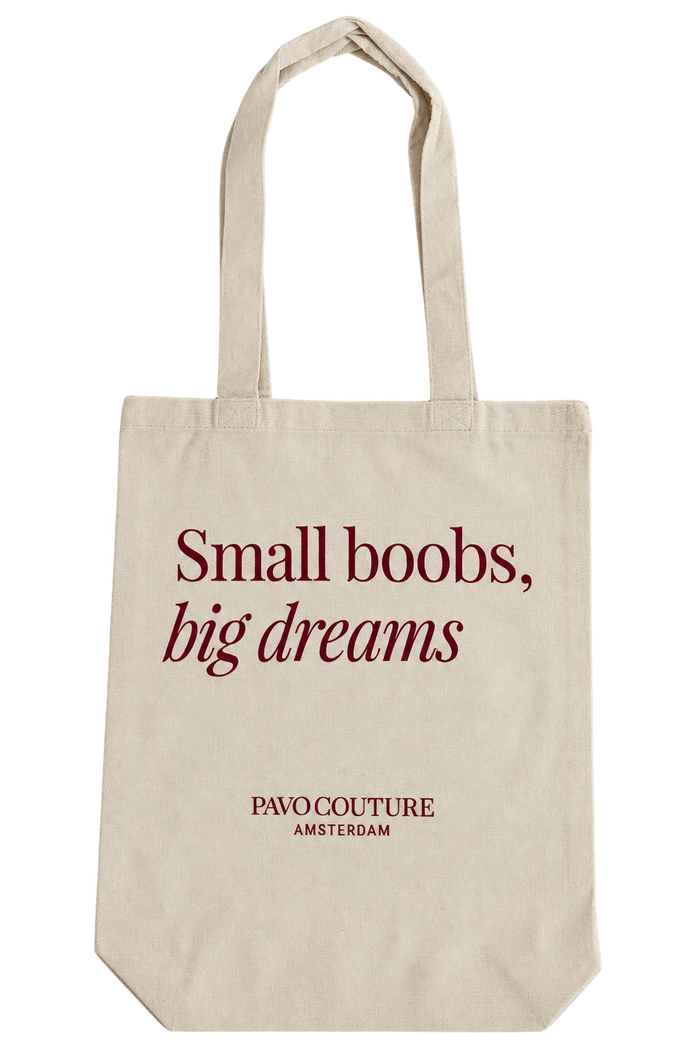 tote bag pavo couture small boobs big dreams