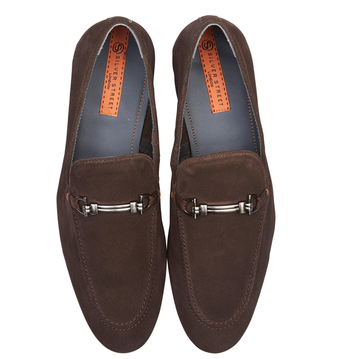 Tottenham Smart Formal Suede Leather Loafers - Brown