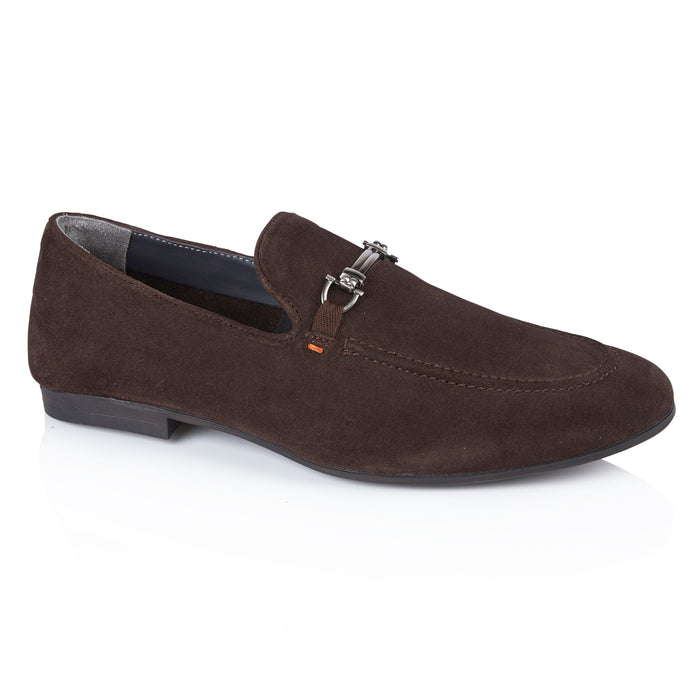 Tottenham Smart Formal Suede Leather Loafers - Brown