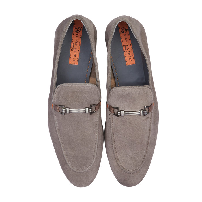 Tottenham Smart Formal Suede Leather Loafers - Grey