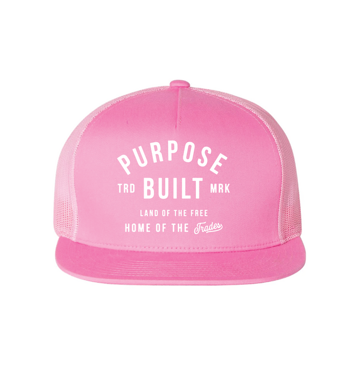 Purpose-Built Trademark snapback hat in pink