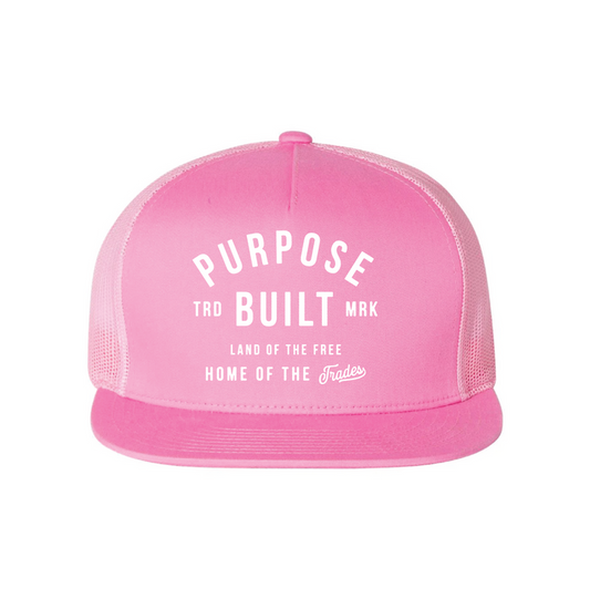 Purpose-Built Trademark snapback hat in pink