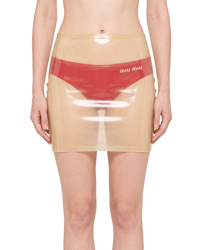 Transparent Latex Mini Skirt
