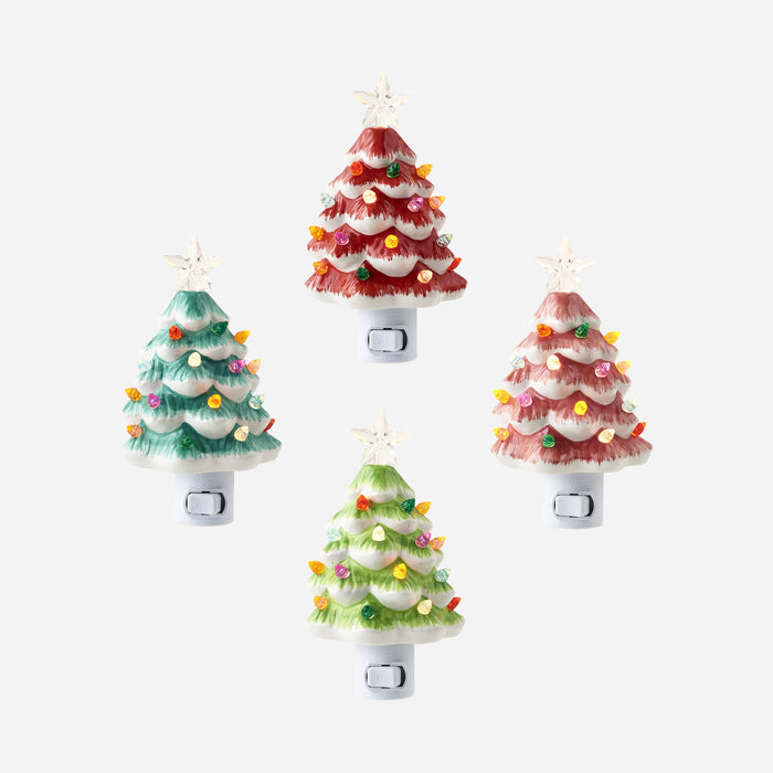 Tree Night Light, Set of 4 Assorted