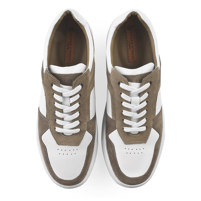 Trentham Leather Smart Casual Trainers - White