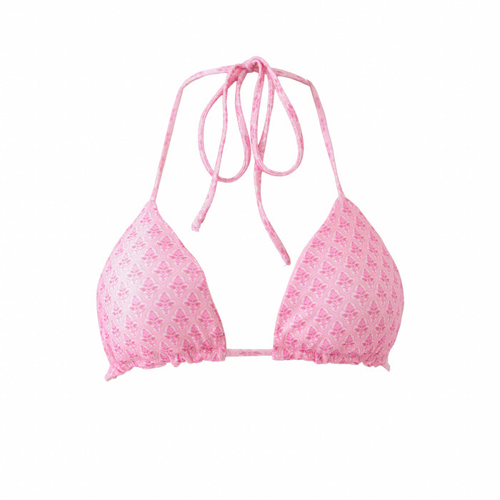 "Tropical" bikini top pink