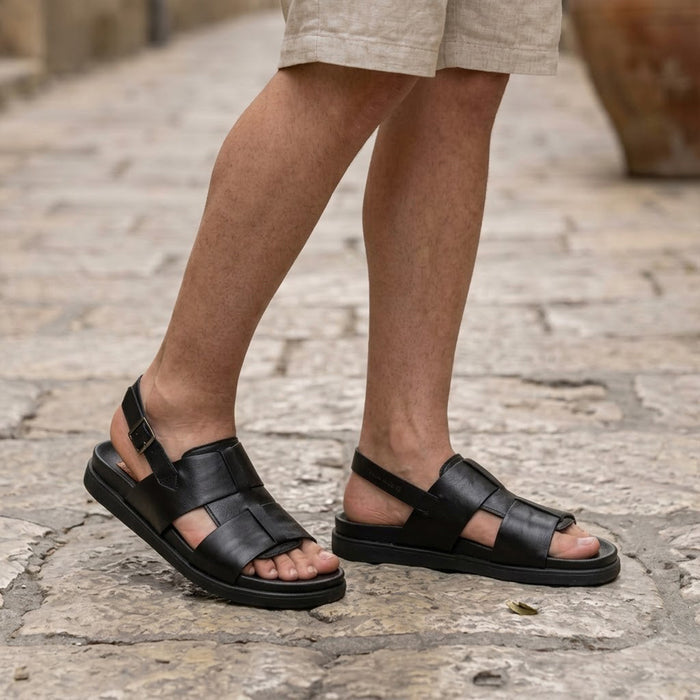 Tucson Leather Sandals For Men - Black