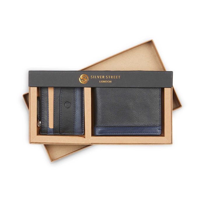 Turin Leather Wallet & Cardholder Giftset - Blue