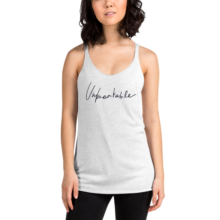 Unbreakable Women's Racerback Graphic Tank - Bloom Seventy Seven
