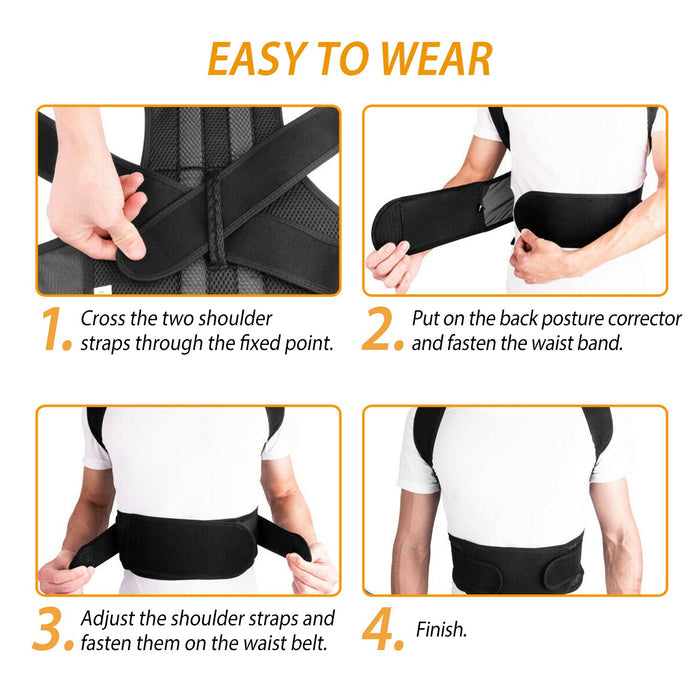 Unisex Posture Corrector Brace – Upper Back & Shoulder Support
