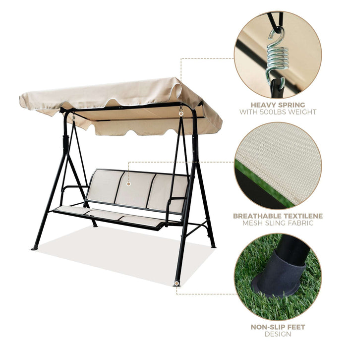 3 seater garden swing chair outdoor
