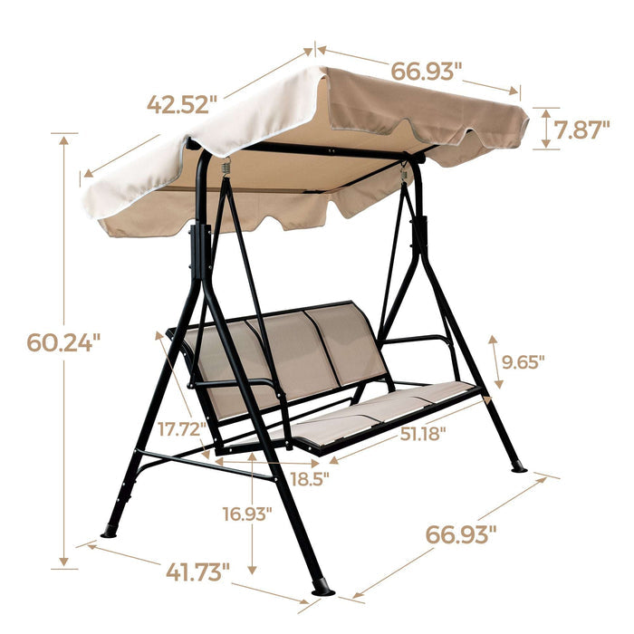 3 seater garden swing chair with canopy