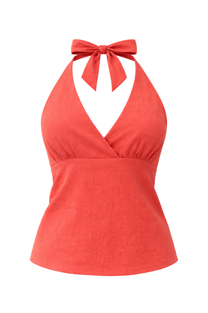 "Veerle" top coral