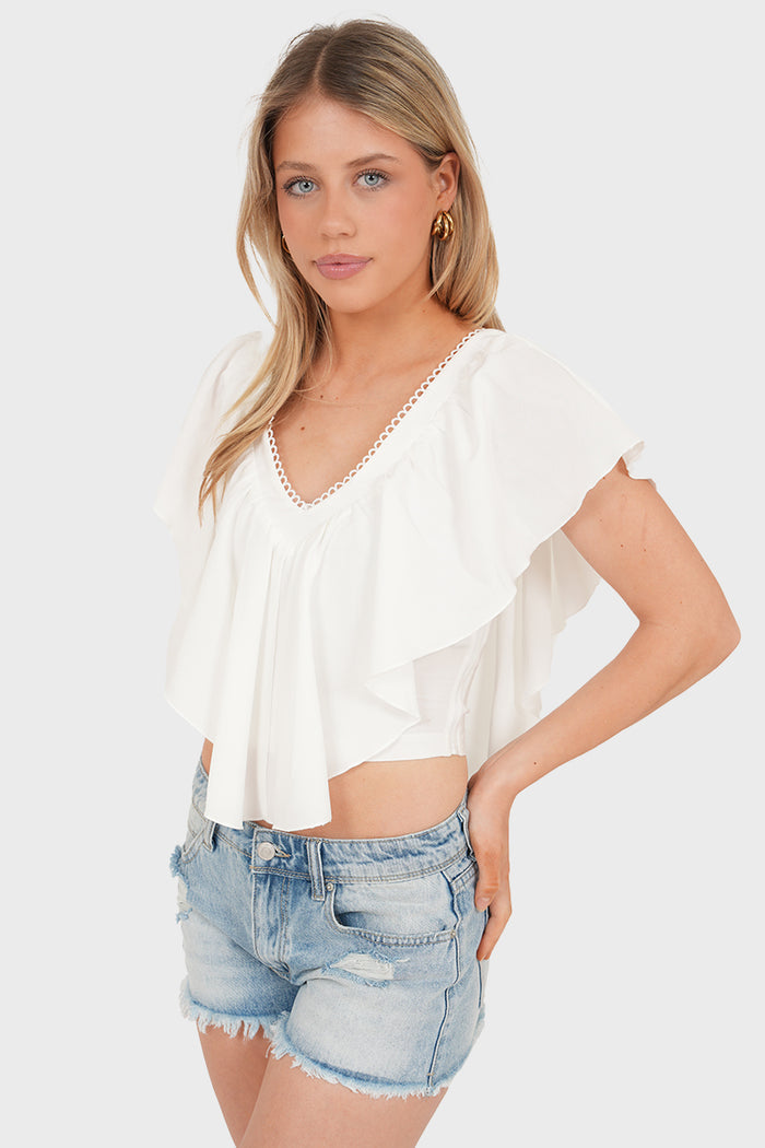 "Vera" top white