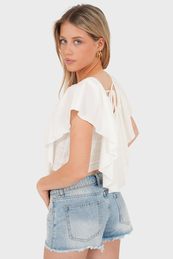 "Vera" top white