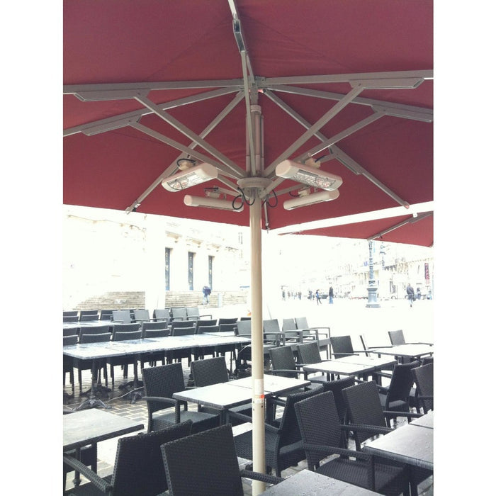 Victory HLWA Series 19" White with Frosted Lamp Mounted on Parasol Arm, Optional Accessory - installation view