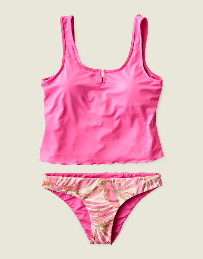 Vida Notchneck Tankini: Hot Pink - FINAL SALE