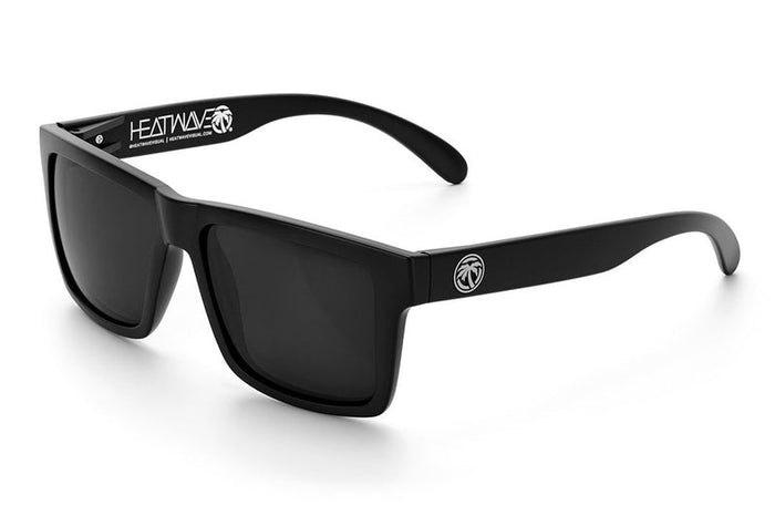 Heat Wave Vise Z87 polarized safety sunglasses in black with silver embroidered detail