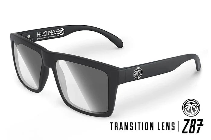Side view of the Heat Wave Vise Z87 transition lens safety glasses and temple arms