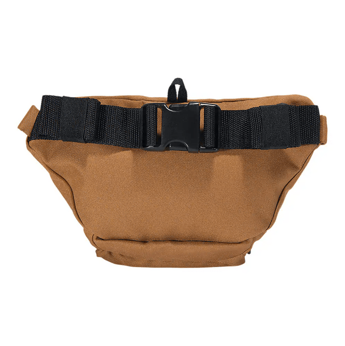 Carhartt brown waist pack, alternate view of the zip compartment