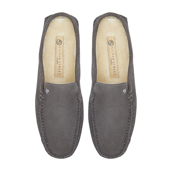 Walbrook Suede Leather Slippers - Grey