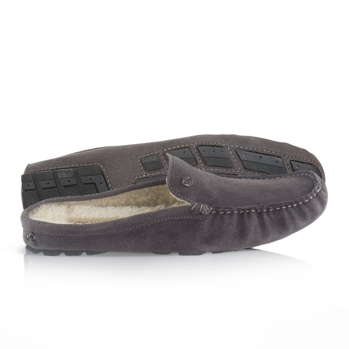 Walbrook Suede Leather Slippers - Grey