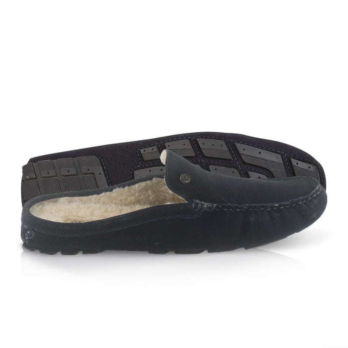 Walbrook Suede Leather Slippers - Navy
