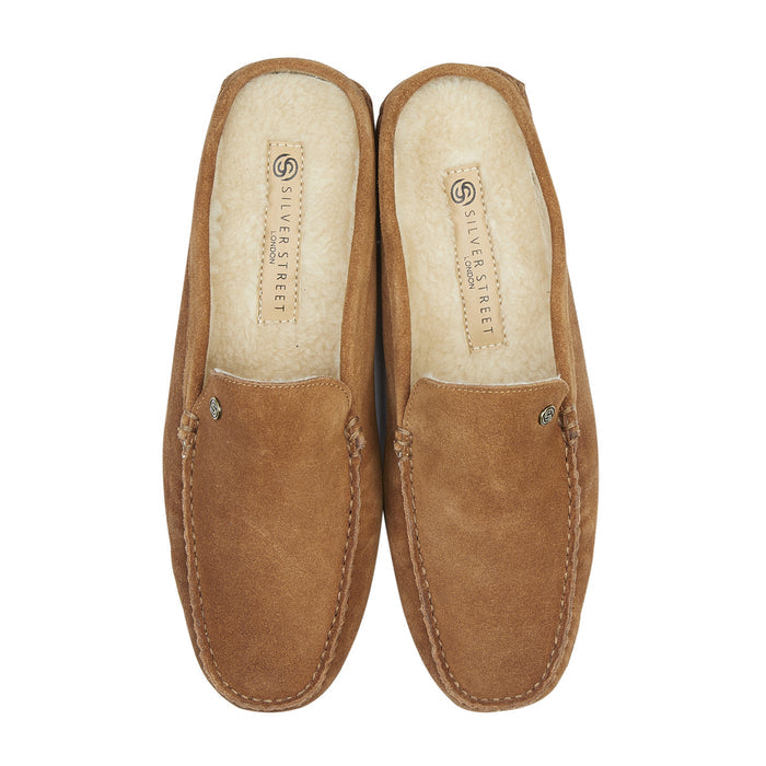 Walbrook Suede Leather Slippers - Tan
